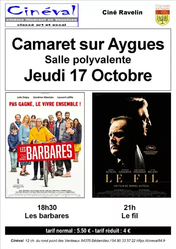 Le Ciné Ravelin vous propose la projection de deux nouveaux films ce jeudi 17 octobre 2024 à la salle polyvalente de Camaret