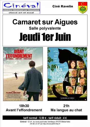 Ciné Ravelin vous propose deux séances ce jeudi 1er juin 2023