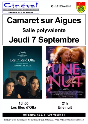 Séances de cinéma ce jeudi 7 septembre à partir de 18h30