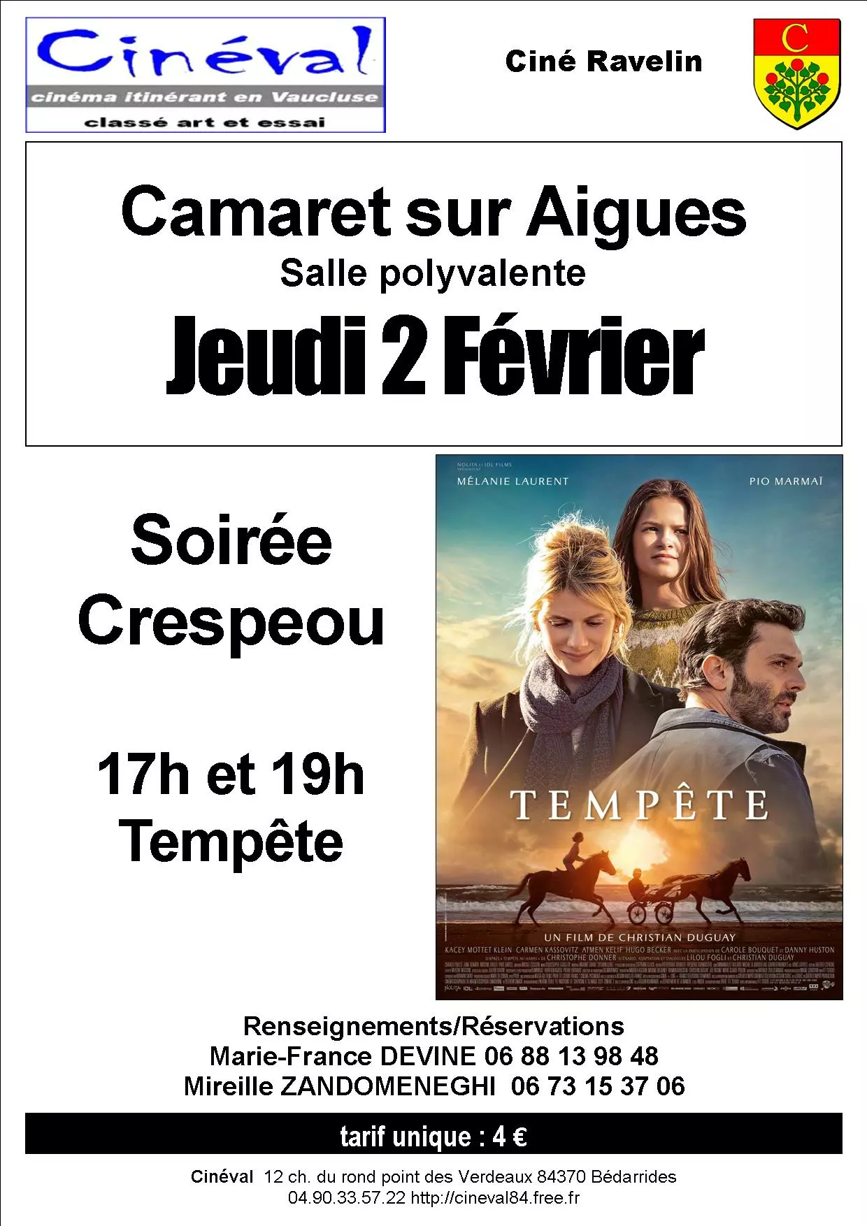 Séance du Ciné-Ravelin du jeudi 2 février 2023