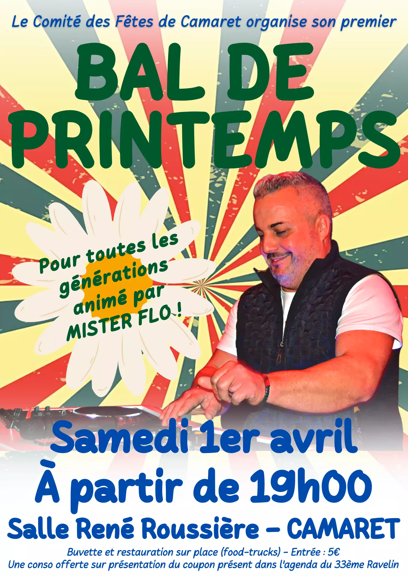 Bal de Printemps du Comité des Fêtes le samedi 1er avril dès 19h00 à la salle René Roussière