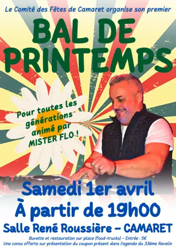 Bal de Printemps du Comité des Fêtes le samedi 1er avril dès 19h00 à la salle René Roussière