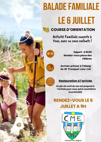 Balade familiale organisée par le CME ( Conseil Municipal des Enfants) le samedi 6 juillet à 9h00