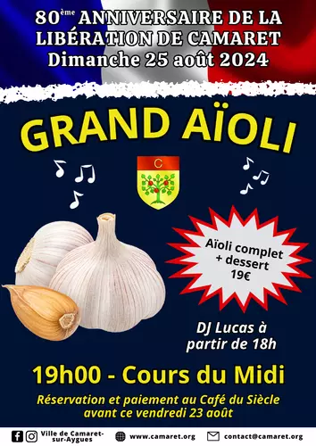 Grand Aïoli ce dimanche 25 août à partir de 19h00 sur le cours du Midi