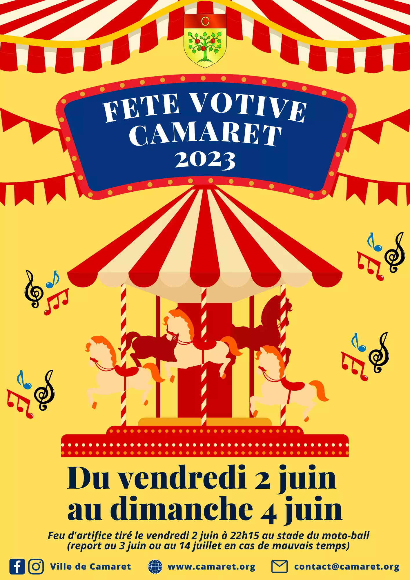 Fête votive 2023 à Camaret du vendredi 2 au dimanche 4 juin