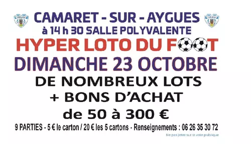 Loto de l'Avenir Sportif Camarétois le dimanche 23 octobre à la salle René Roussière