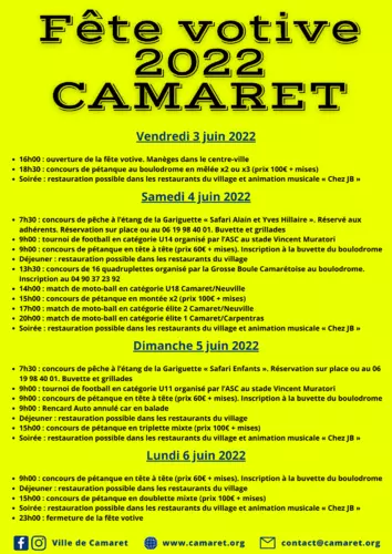 J-4 avant le début de la fête votive : demandez l'programme !