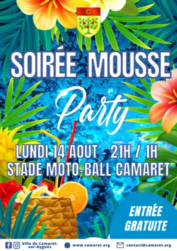 Soirée mousse le lundi 14 août 2023 de 21h à 1h