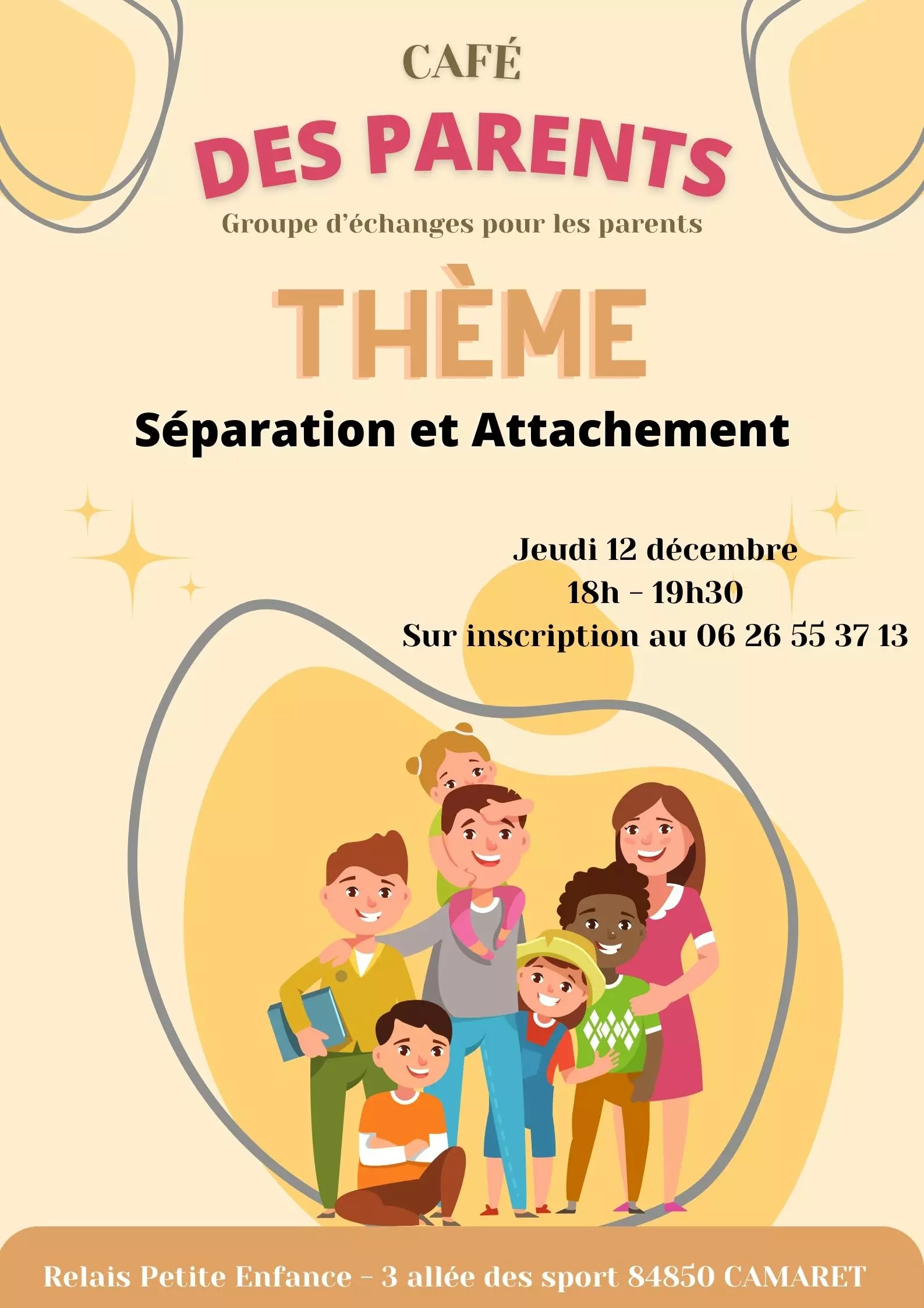 Café des parents organisé par le Relais Petite Enfance (RPE) le jeudi 12 décembre de 18h00 à 19h30 à la Maison Pour Tous