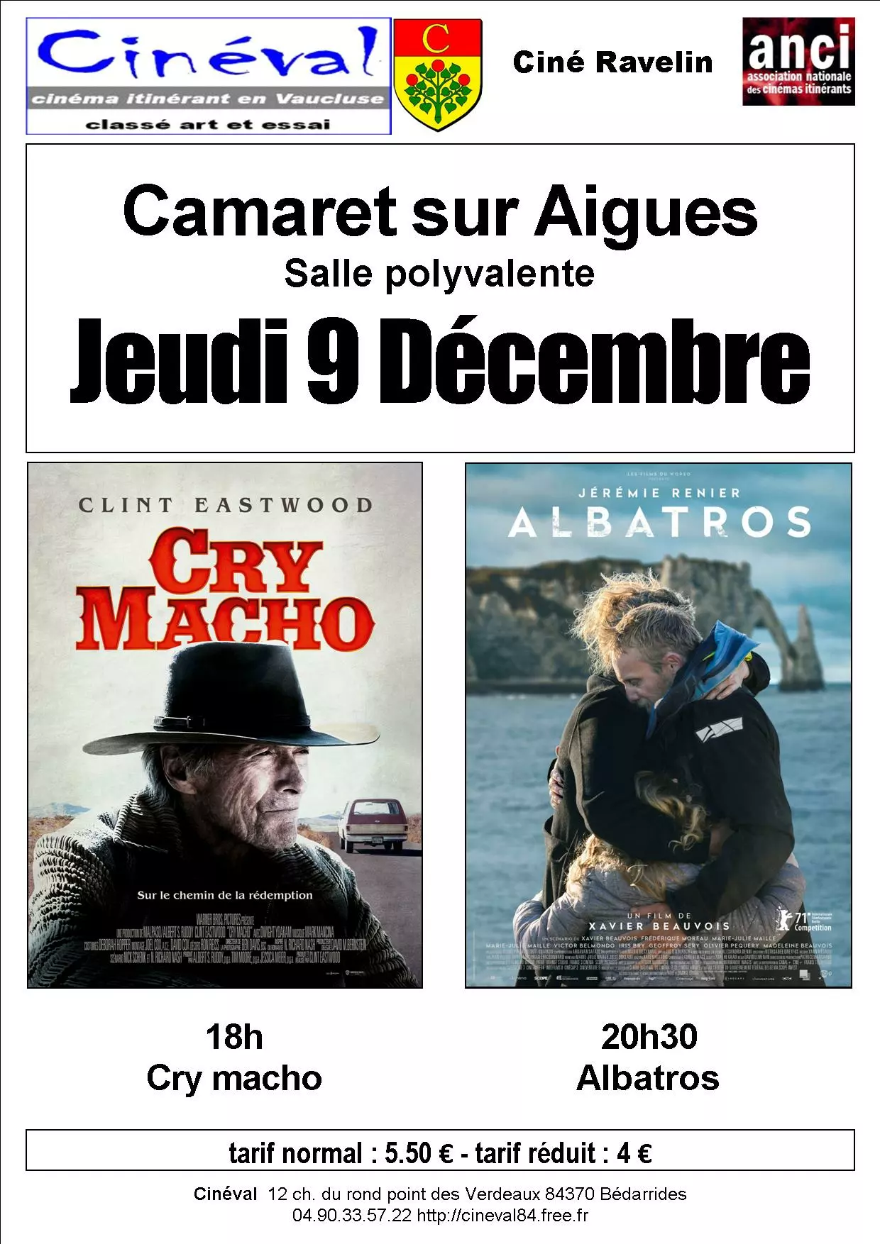 Prochaines séances de cinéma ce jeudi 9 décembre 2021