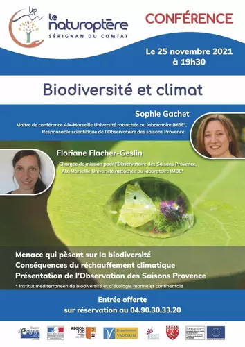 Conférence au Naturoptère le jeudi 25 novembre à 19h30