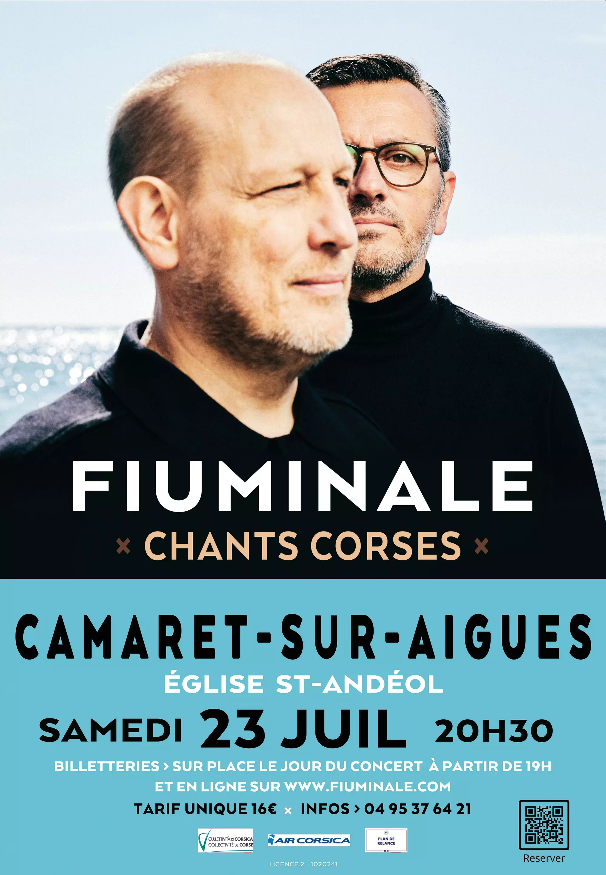 Fiuminale en concert à Camaret (chants corses) le samedi 23 juillet à 20h30 à l'église Saint Andéol