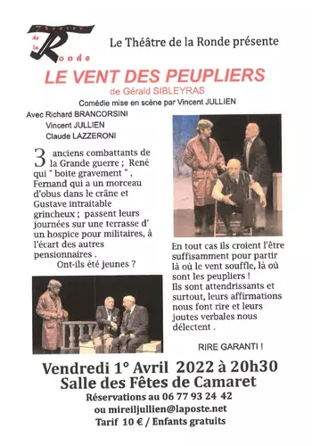 Pièce de théâtre « Le vent des peupliers » le vendredi 1er avril 2022 à 20h30