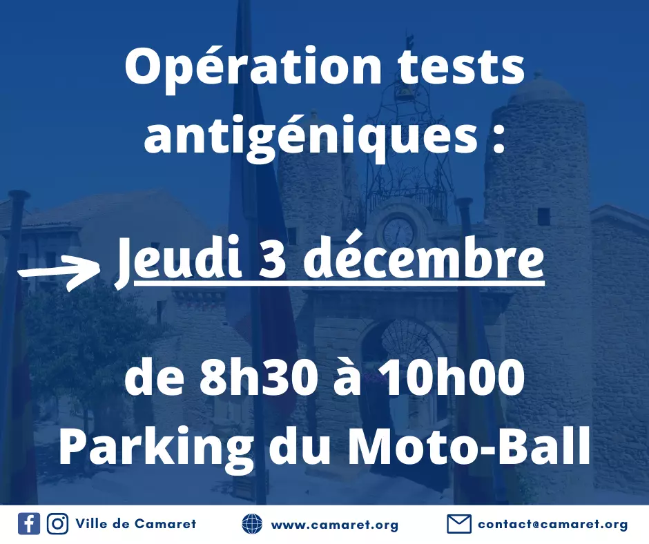 Opération tests antigéniques à Camaret [Mise à jour le dimanche 29 novembre]