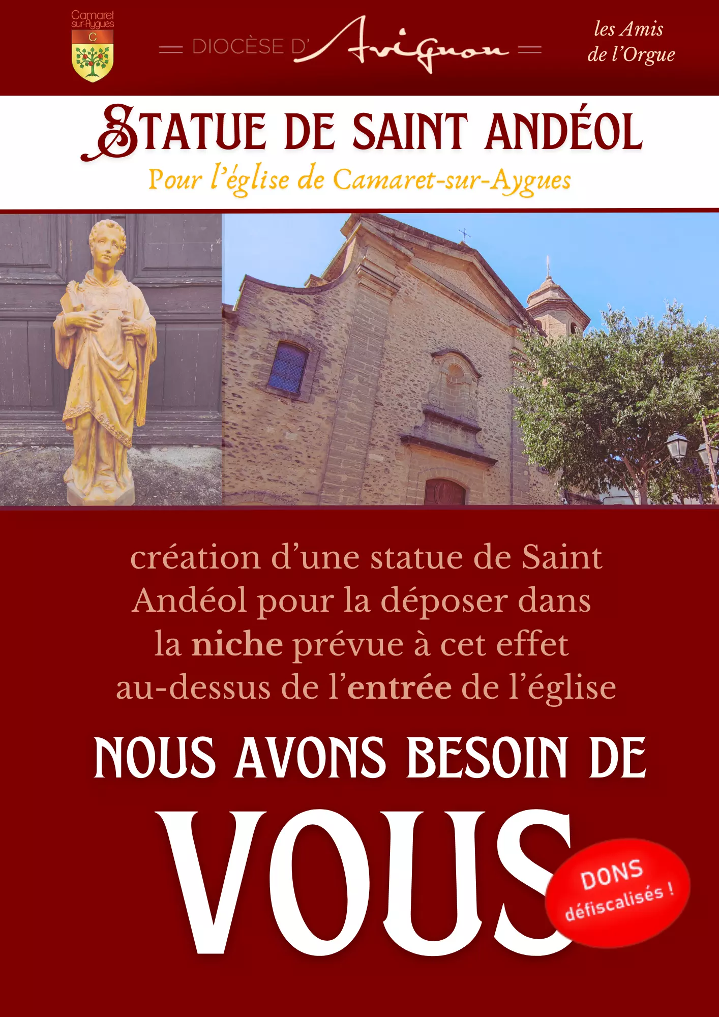 Appel aux dons pour la création d'une statue de Saint Andéol