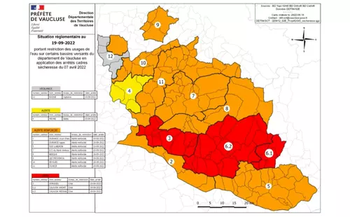 Sécheresse 2022 : arrêté du Préfet de Vaucluse du 27 septembre 2022