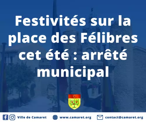 Festivités sur la place des Félibres cet été : arrêté municipal