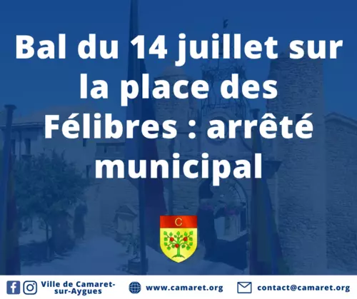 Bal du 14 juillet sur la place des Félibres : arrêté municipal