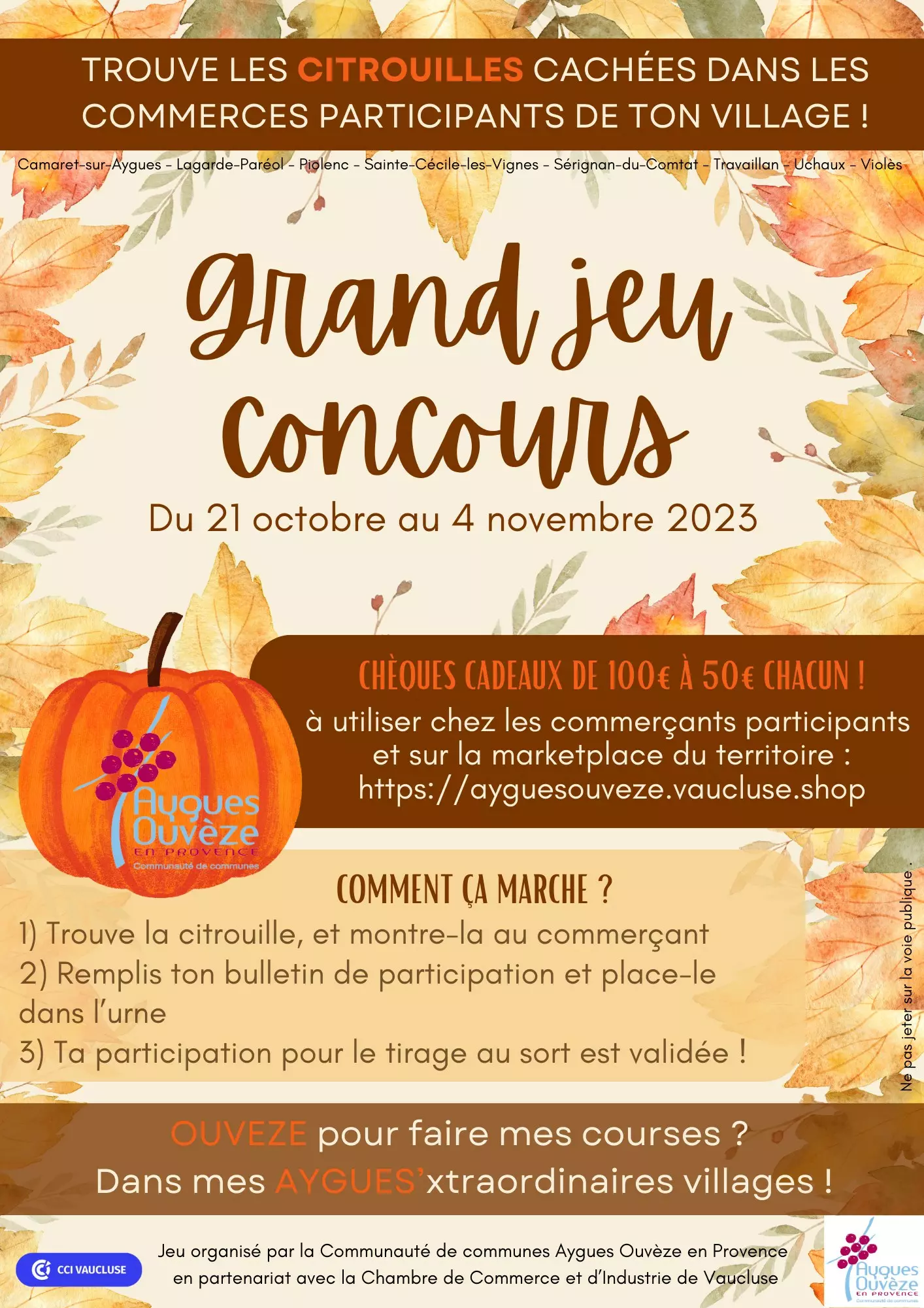 Grand jeu concours de la CCAOP