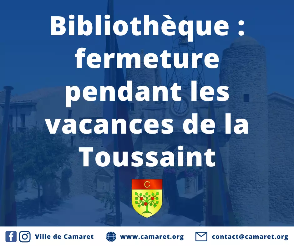 Bibliothèque : fermeture pendant les vacances de la Toussaint