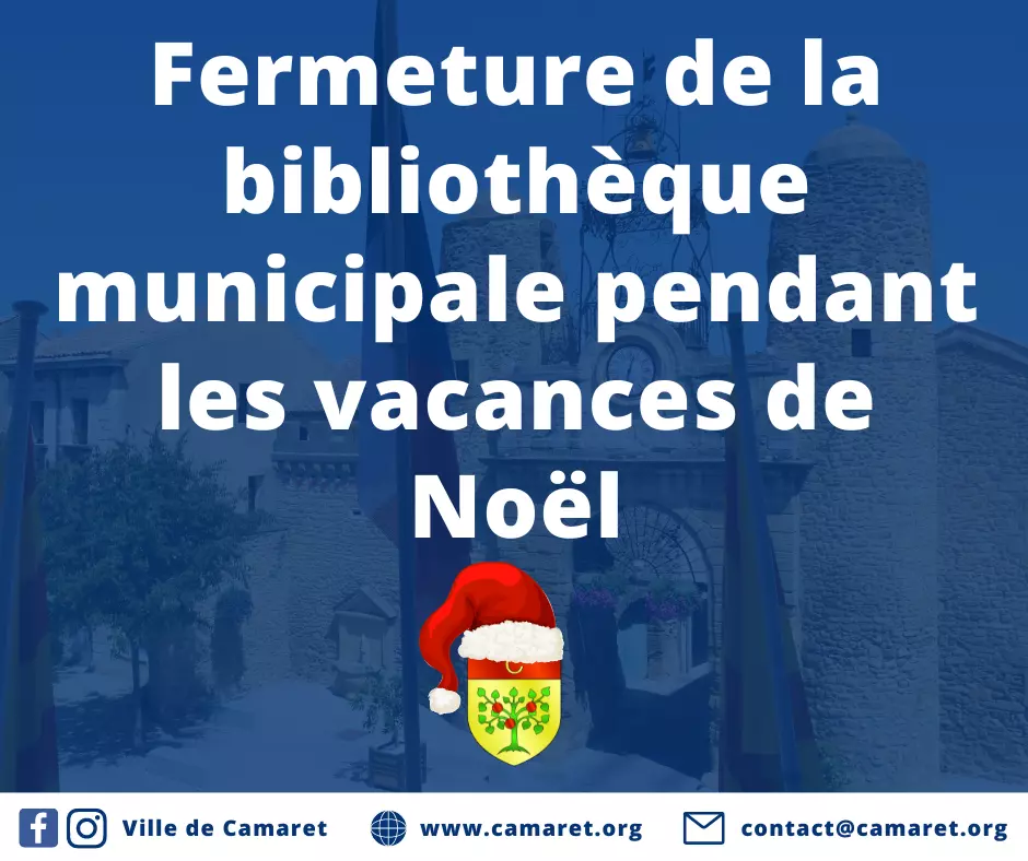 Fermeture de la bibliothèque municipale pendant les vacances de Noël