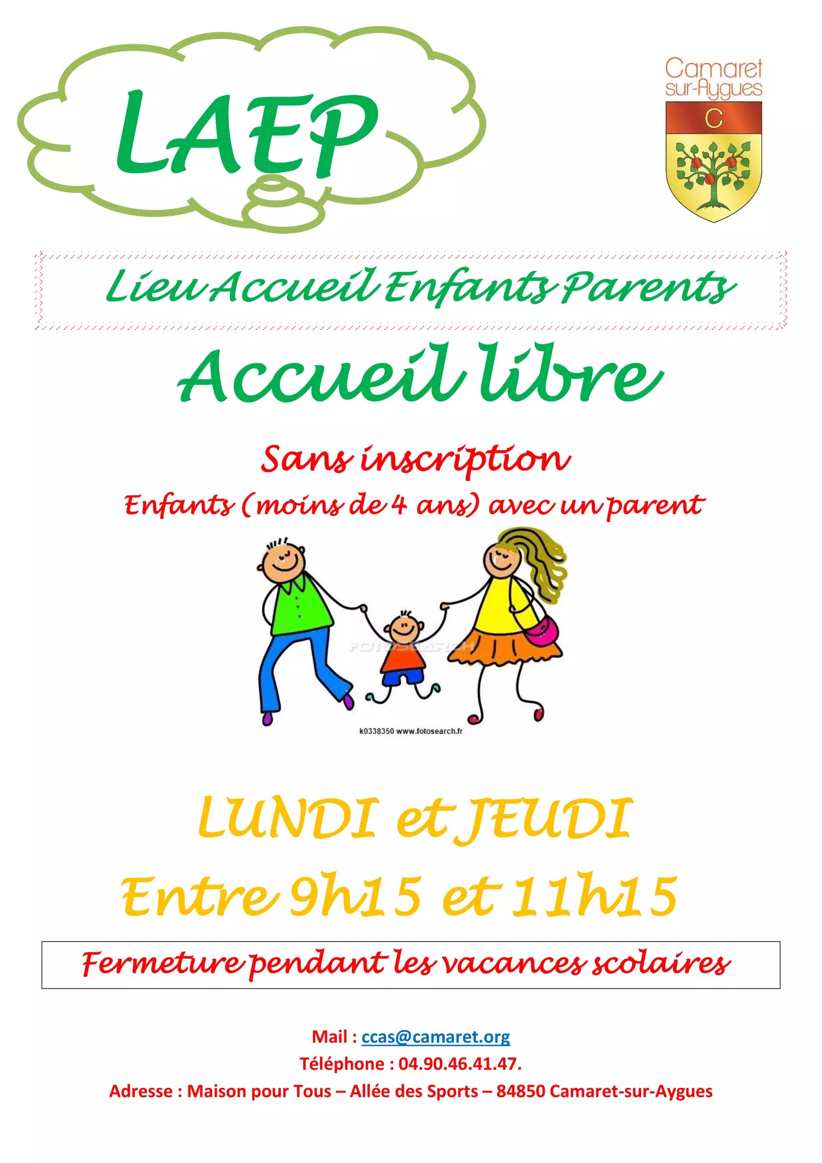 Informations du LAEP (Lieu d'Accueil Enfants Parents)