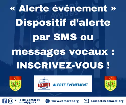 « Alerte événement », dispositif d'alerte par SMS ou messages vocaux : INSCRIVEZ-VOUS !