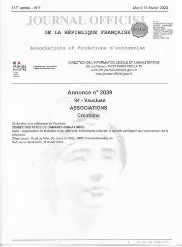 Le Comité des Fêtes de la Ville de Camaret est officiellement créé en ce jour du 14 février 2023