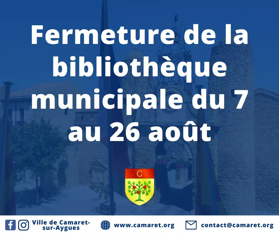 Fermeture de la bibliothèque municipale du 7 au 26 août