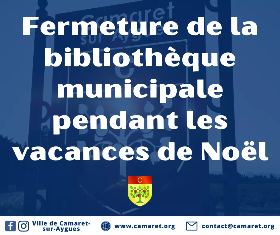 Fermeture de la bibliothèque municipale pendant les vacances de Noël