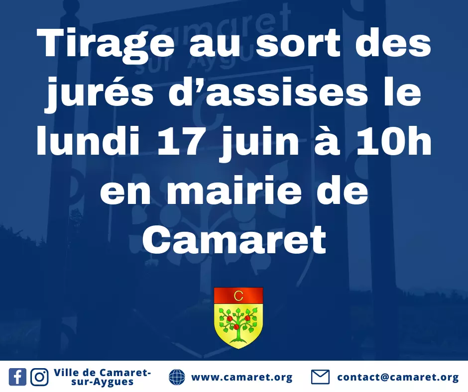 Tirage au sort des jurés d’assises le lundi 17 juin à 10h en mairie de Camaret