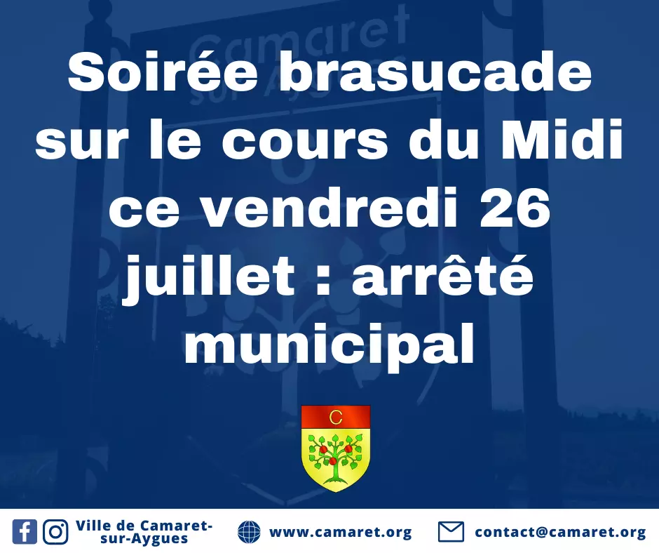 Soirée brasucade sur le cours du Midi ce vendredi 26 juillet : arrêté municipal