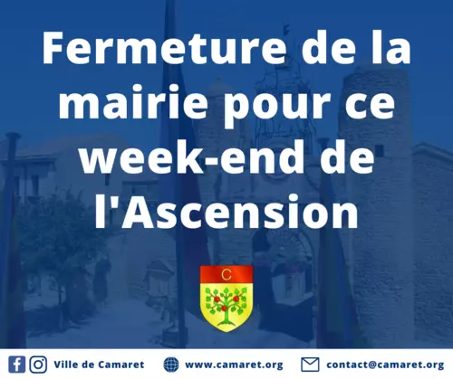 Fermeture de la mairie pour ce week-end de l'Ascension