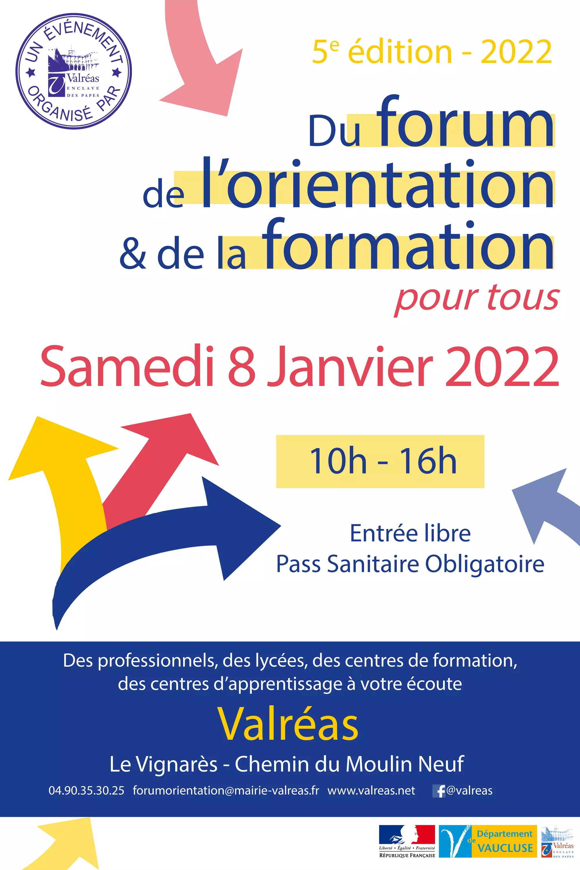  Forum de l’Orientation et de la Formation le 8 janvier à Valréas