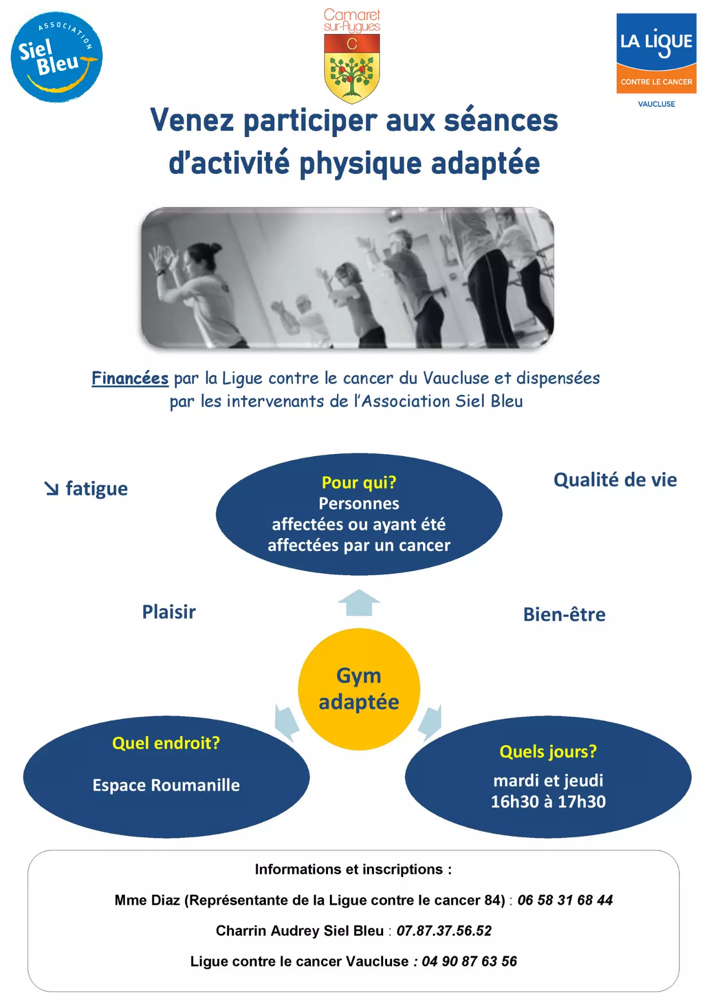 Venez participer aux séances d'activité physique adaptée !