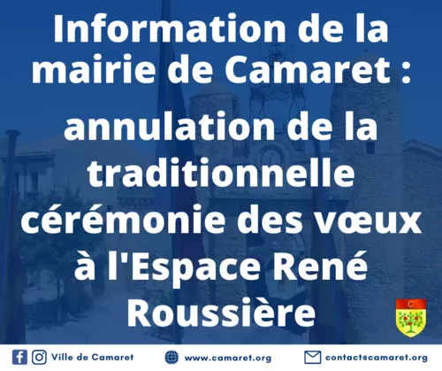 Annulation de la traditionnelle cérémonie des vœux à l'espace René Roussière