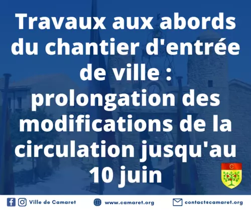 Travaux aux abords du chantier d'entrée de ville : circulation difficile à prévoir jusqu'au 10 juin