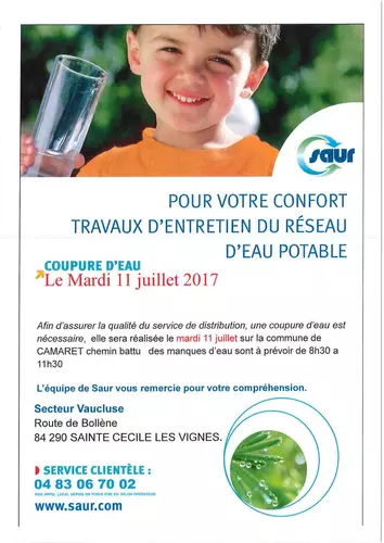 COUPURE D'EAU CHEMIN BATTU LE 11 JUILLET