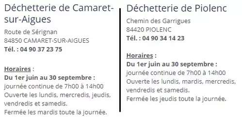 Attention, passage aux heures d'été de la déchetterie de Camaret !