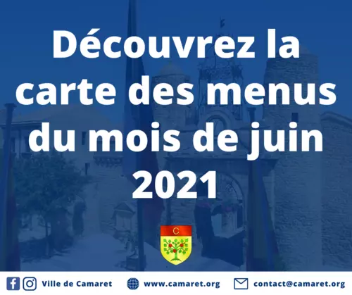 Découvrez la carte des menus du mois de juin 2021