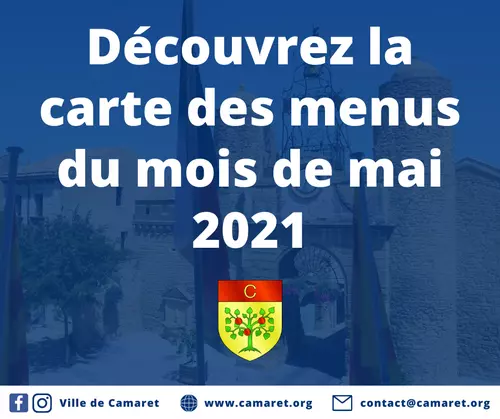 Découvrez la carte des menus du mois de mai 2021