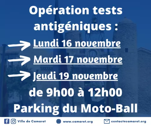 Opération tests antigéniques à Camaret [Mise à jour le lundi 16 novembre]