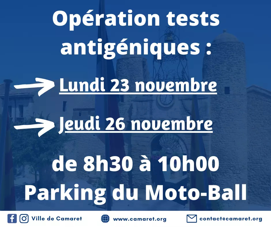 Opération tests antigéniques à Camaret [Mise à jour le dimanche 22 novembre]