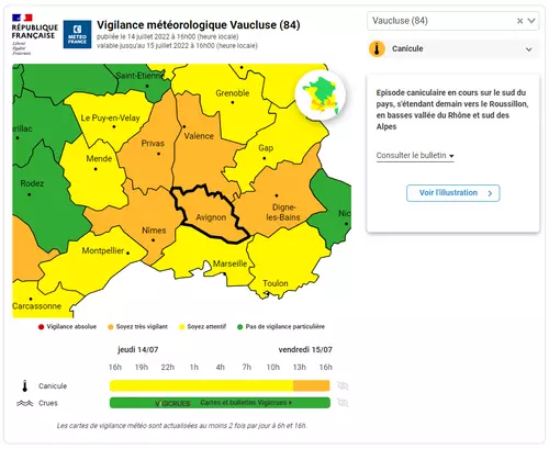 Canicule : alerte Orange pour le Vaucluse !